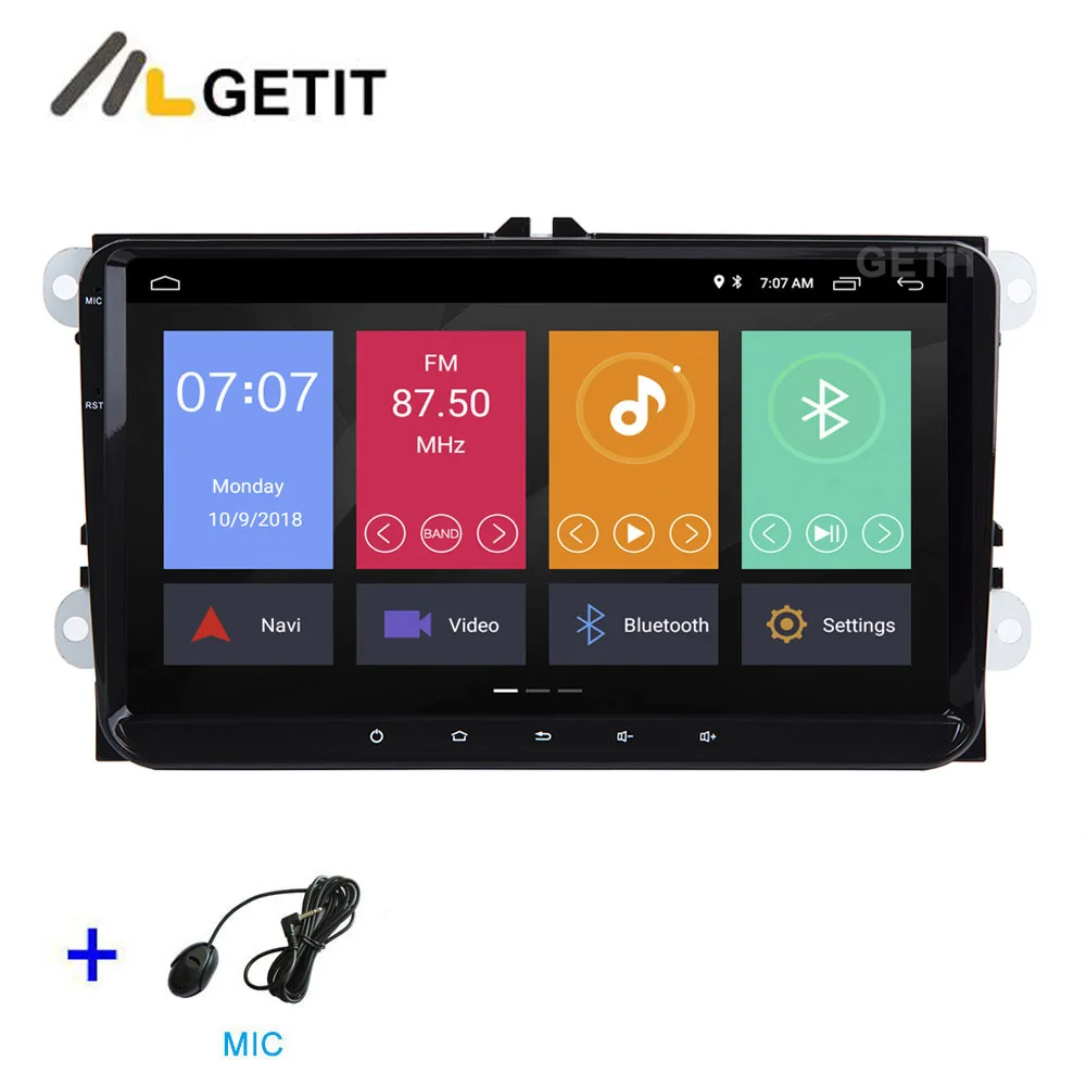 add MIC 9 дюймов Android 10 стерео радио gps навигация для VW Volkswagen SKODA PASSAT CC Jetta Golf 5 6 Tiguan polo Leon Touran Caddy - Цвет: add MIC