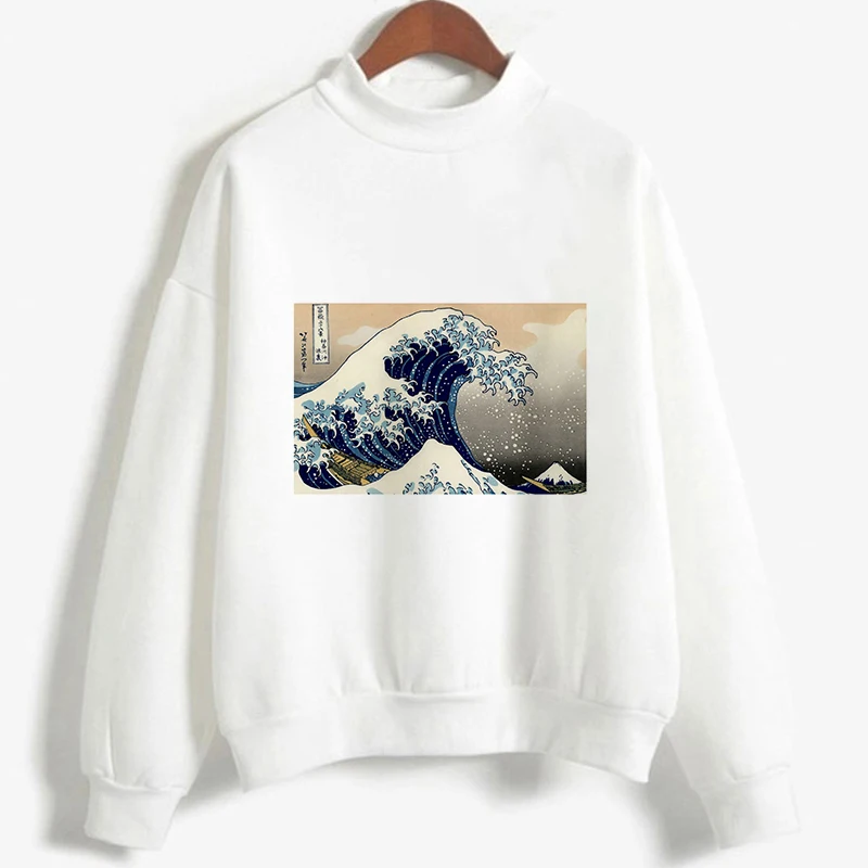 Kpop Angel Michelangelo Van Gogh Женская толстовка с принтом модная повседневная Harajuku белый с длинными рукавами и круглым вырезом женский свитер
