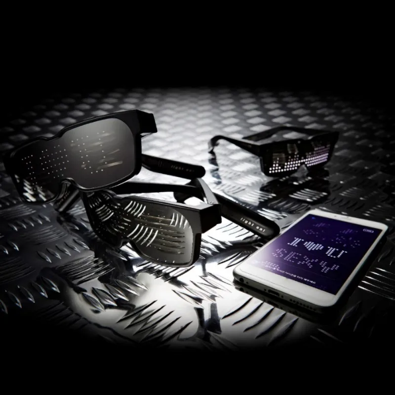 Смарт-очки Bluetooth светодиодный динамический светящийся светильник солнцезащитные очки для ночной рождественской вечеринки мигающие очки