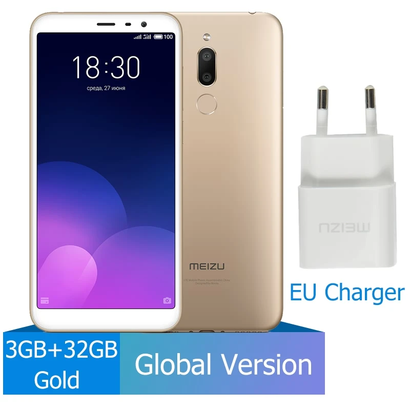 3GB 32GB Gold Global Version Meizu M6T 2GB 16GB 3GB 32GB Mobile Phone MTK6750 Octa Core 5.7" 18:9 Full Display 3300mAh Battery Fingerprint ID - Цвет: 3GB 32GB Gold