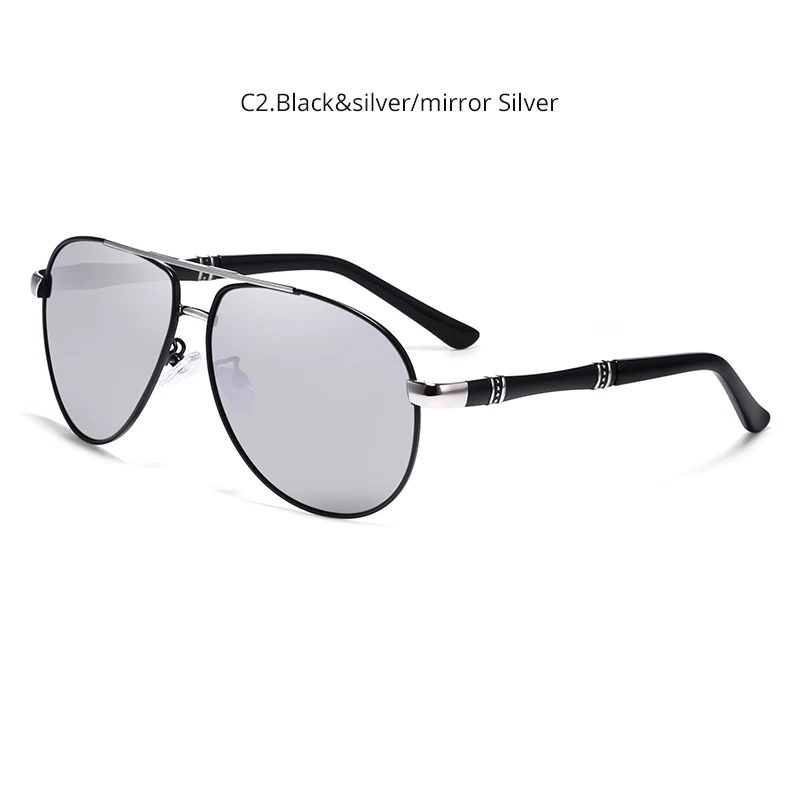 C2 silver KDEAM, классические, Роскошные, дизайнерские, поляризационные, мужские солнцезащитные очки, пилот, ширина 60 мм, для вождения, солнцезащитные очки, мужские, авиадор, oculos de sol, CE - Цвет линз: C2 silver