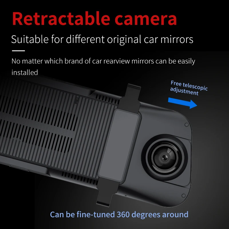Limousback 10 дюймов потокового видео Регистраторы зеркало Камера FHD 1080P Двойной объектив с заднего вида Камера Авто регистратор приборная панель камера