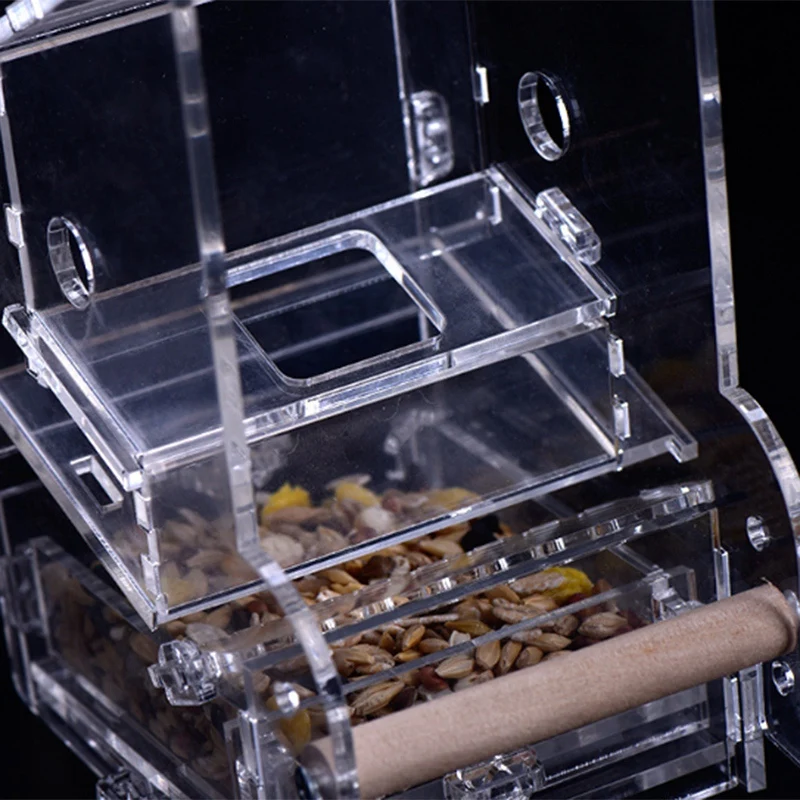 Acrylic Feeder Bird Automatic Feeders Bird Food Ontainer Bird Food Feeders For Pigeons Parrot Starling Pet Birds Feeding Devic