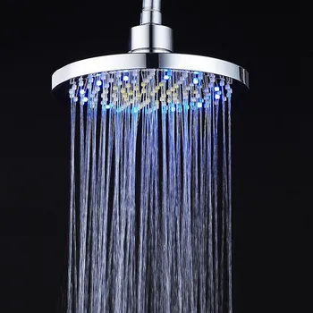 

Bathroom Nozzle Shower Led Temperature Control 8 inch Dome Spray Self-powered Colorful Self-discoloring Nozzle Shower New