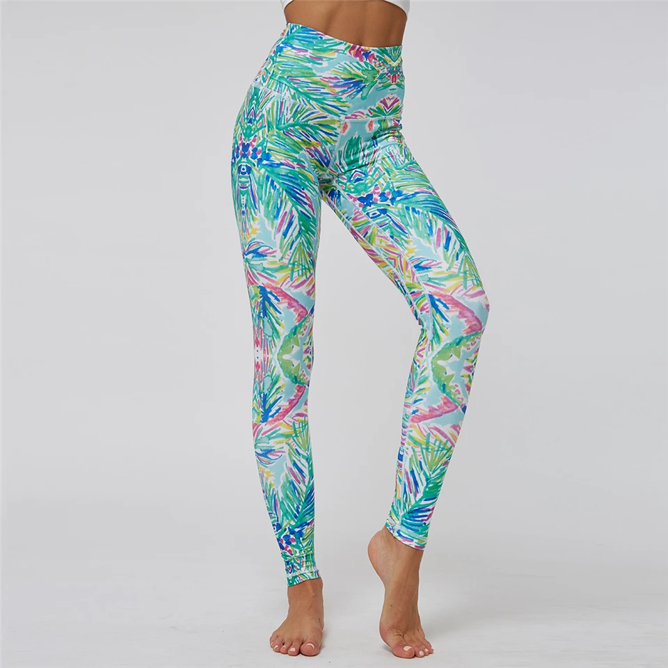Брюки для йоги Ариэль Сары женские леггинсы для фитнеса с цветочным принтом Спортивные Леггинсы для бега с высокой талией штаны для спортзала