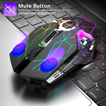 

X13 Wireless Gaming Mouse 2.4G 6 Buttons Bluetooth 5.0 USB Rechargeable Backlight Mute Mice For PC Gaming Computer Laptop