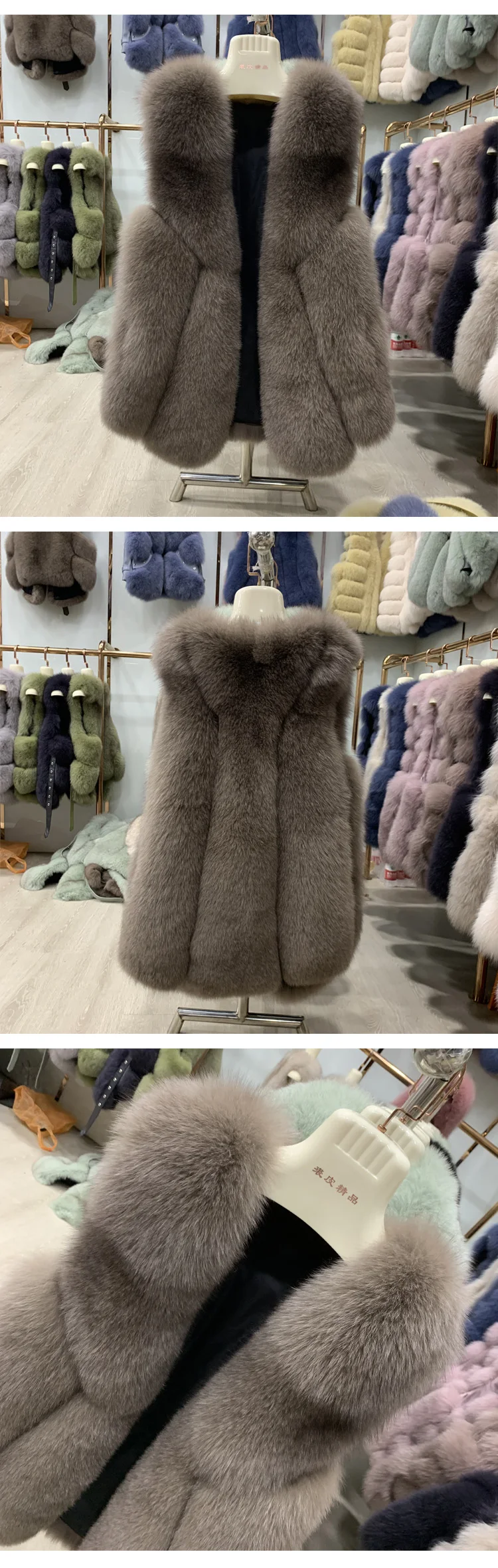 Новинка, зимние женские куртки, длинный жилет из лисьего меха, натуральный Лисий мех, верхняя одежда, модный уличный стиль, повседневные меховые жилеты