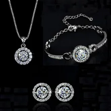 Newall AAA австрийский кристалл 18KT серебро ожерелье серьги браслет наборы для женщин ювелирные изделия невесты элегантный модный аксессуар