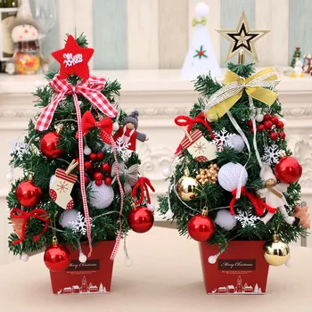 

Christmas Tree 45CM LED Artificial Tabletop Mini Christmas Tree Decorations Handmade Christmas Decorations for Home Party Gift/C