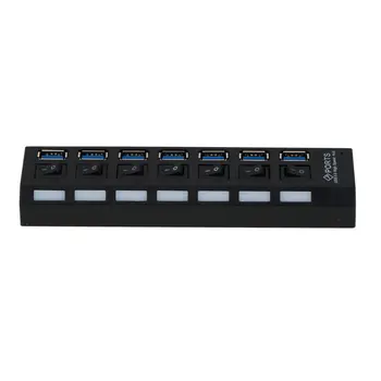 

Mini USB HUB 3.0 Super Speed 5Gbps 7 Ports Portable Micro USB 3.0 HUB Splitter With External Power Adapter For PC Accessories