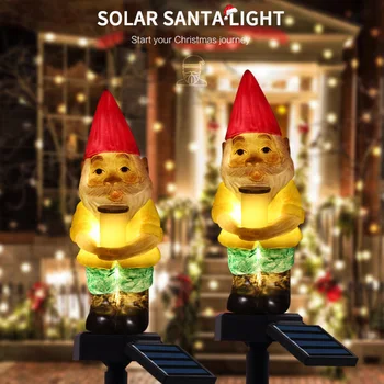

Lovely LED Solar Powered Lawn Light Outdoor Waterproof Shaped Night Christmas Claus Home New Garden Santa Decoration Light