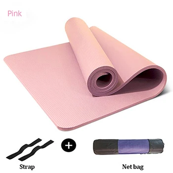 15 мм Экстра толстые 185см*90 см Высокое качество NBR Нескользящие коврики для йоги для фитнеса сумка для Йога-коврика esterilla - Цвет: pink