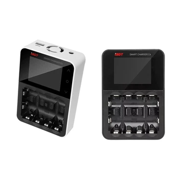 

Isdt C4 8A Contact Sn Smart Battery Charger with USB Output for Aa Aaa Battery Us Plug(Black) & Isdt A4 Smart Battery Charge