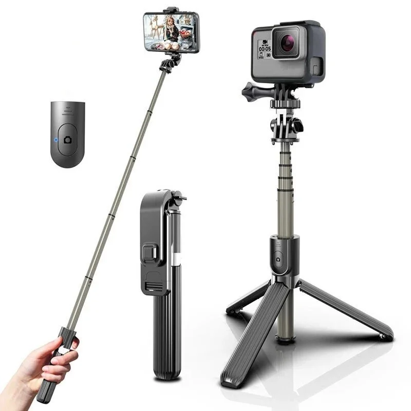 

L03 Wireless bluetooth Selfie Stick Foldable Mini Tripod With Remote Shutter Control for IOS Android for iPhone for Gopro Camera