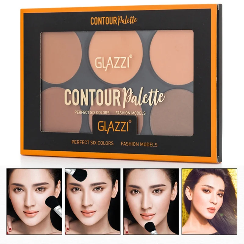 

6 Colors Women Natural Highlighter Palette Trimming Powder Face Cosmetic Contour Pressed Powder Makeup P1