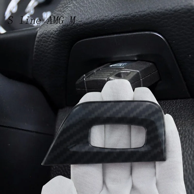 Car Styling Interior Accessories For BMW 1 Series E81 2007-2011 Carbon Fiber Texture Auto Key Hole Frame Sticker And decals Trim |
