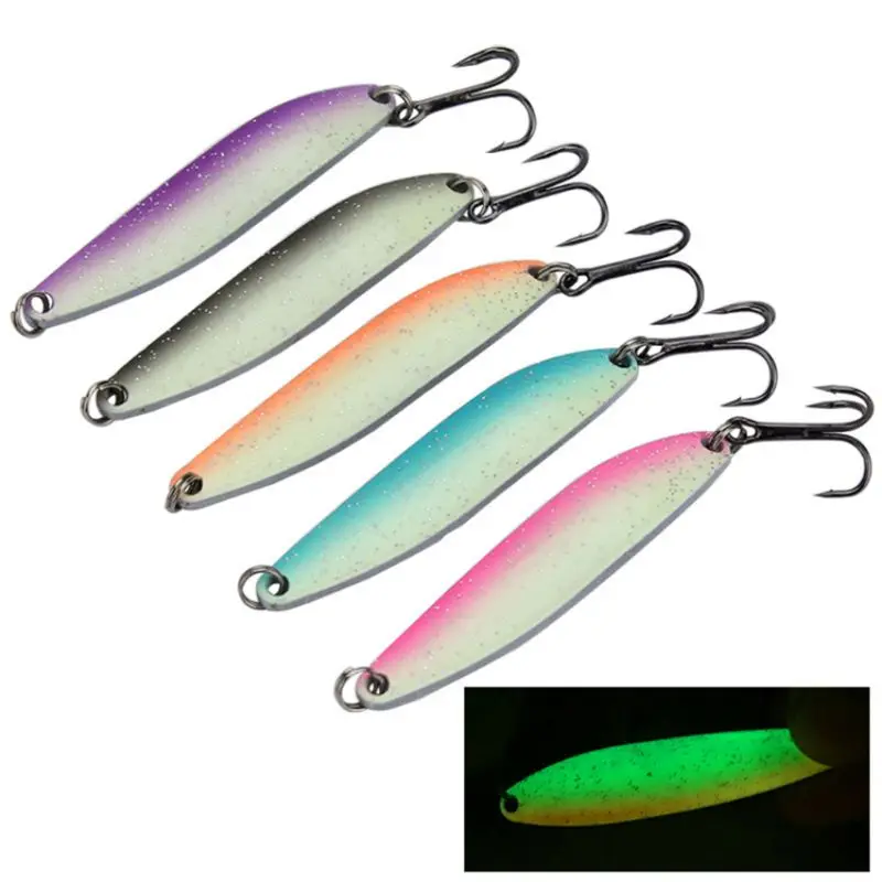 

5 Pcs/box Metal Sequins Two-color Luminous Willow Leaf Shaped Iron Piece Black Nickel Thick Fish Hook27RD