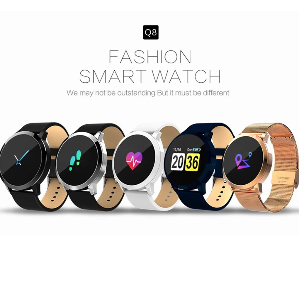 Q8 Bluetooth умный Браслет трекер активности в режиме ожидания на 150 дней Водонепроницаемый Анти-потеря цветной экран умный Браслет