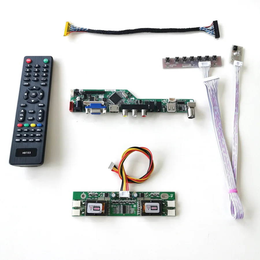 For M190EN04 V1 V2 V3 HDMI VGA USB AV LCD panel monitor keyboard+Remote+Inverter LVDS 4CCFL 30Pin T.V56 drive card board DIY kit