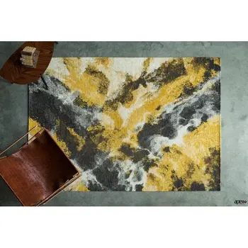 

Apex Ibiza 3 'x 10' Chenille Yellow/Gray Runner Rug