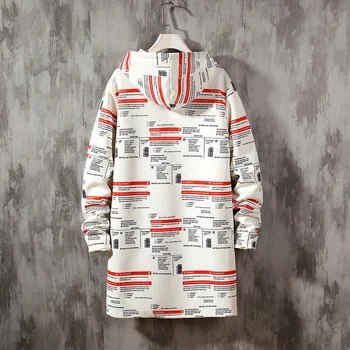

Spring Autumn Parkas Men 5XL Print Military Japanese Hooded Long Trench Coat Black Hip Hop Streetwear Trend Men's Jackets