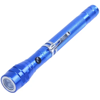 

3LED Torch Telescopic Flexible Magnetic Lamp Light Flashlight Pick Up Tool Blue