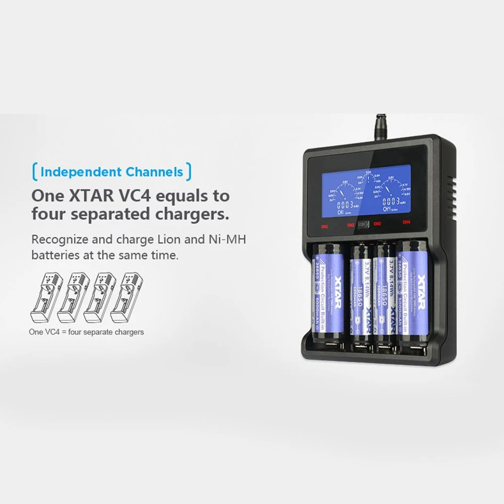 Зарядное устройство Usb ЖК-дисплей для 3,7 V Li-Ion 10440 14500 18650 26650 Xtar