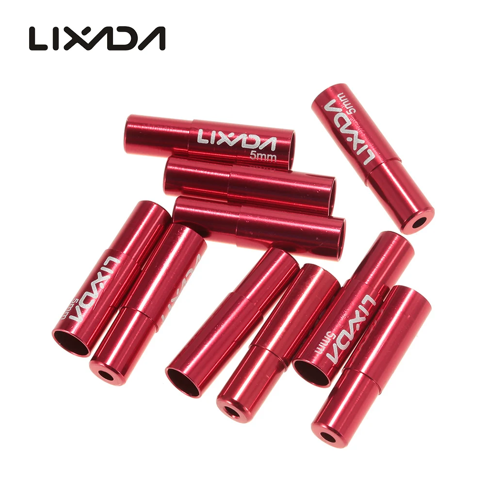 Lixada 10 шт., 4 мм/5 мм, велосипедный переключатель, рычаг переключения, тормозной провод, кабель, заглушка, переключатель, Корпус кабеля, наконечники - Цвет: Red 4mm