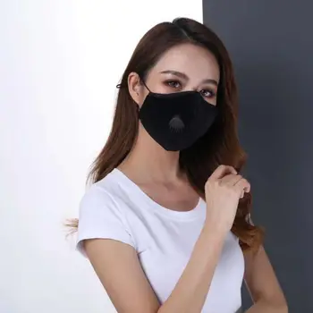 

1Pc Universal Respirator Mask With Breathing Valve Washable Cotton Activated Carbon Filter PM2.5 Mouth Masks