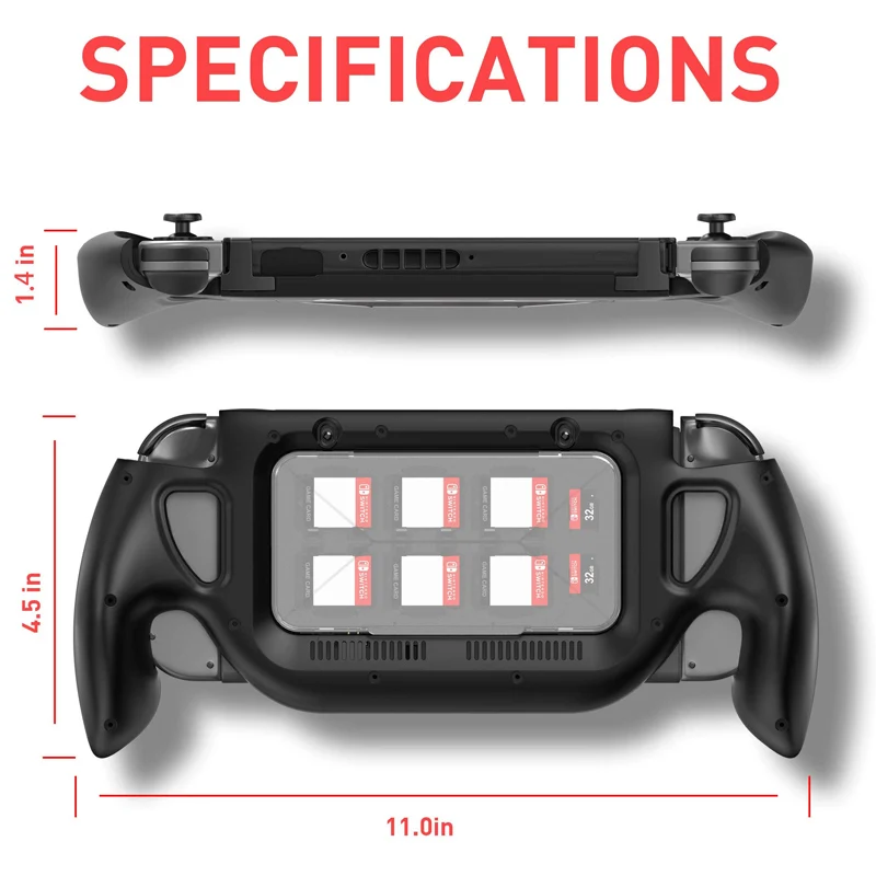 Противоскользящий удобный кронштейн для игровой консоли, держатель, ручка, рукоятка, чехол с игровой картой, чехол для хранения, для детской консоли, переключатель - Цвет: Black