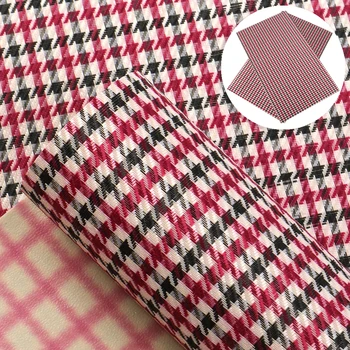 

David accessories 20*34cm Plaid Weaving Style Synthetic Leather Fabric For Bows Patchwork DIY Handmade Materials,1Yc9621