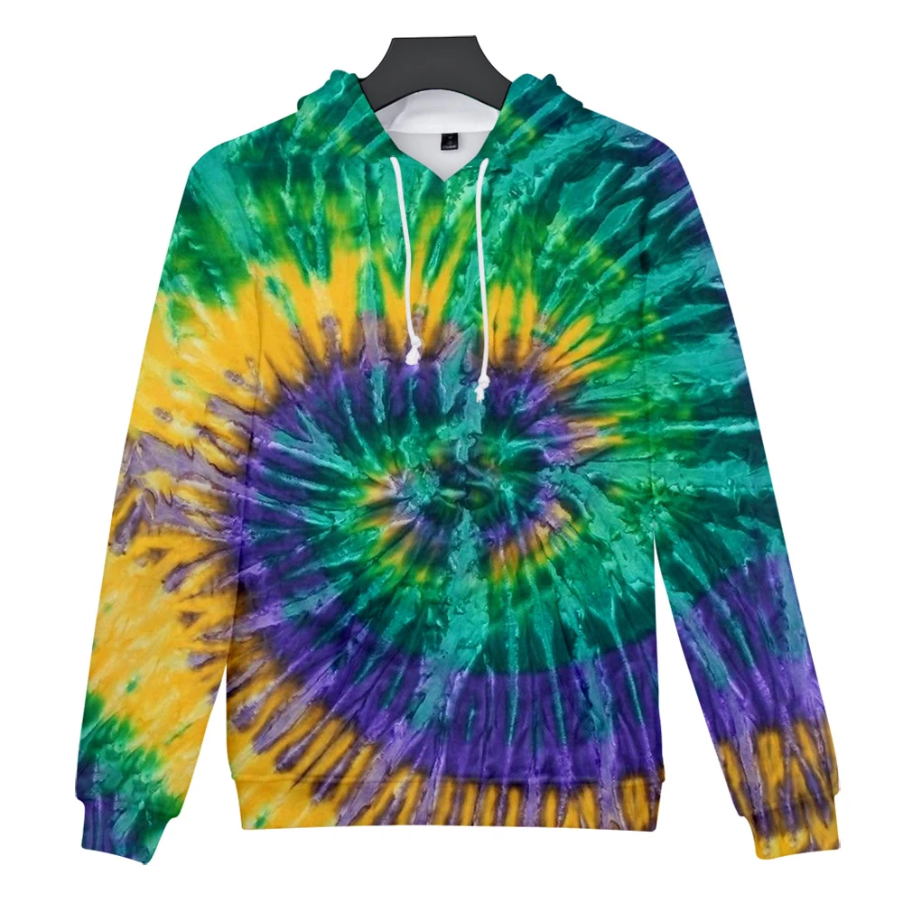 Осенняя удобная толстовка с 3D принтом tie-dye, Мужская/Женская Повседневная Синяя толстовка с 3D принтом tie-dye, зимняя уличная одежда