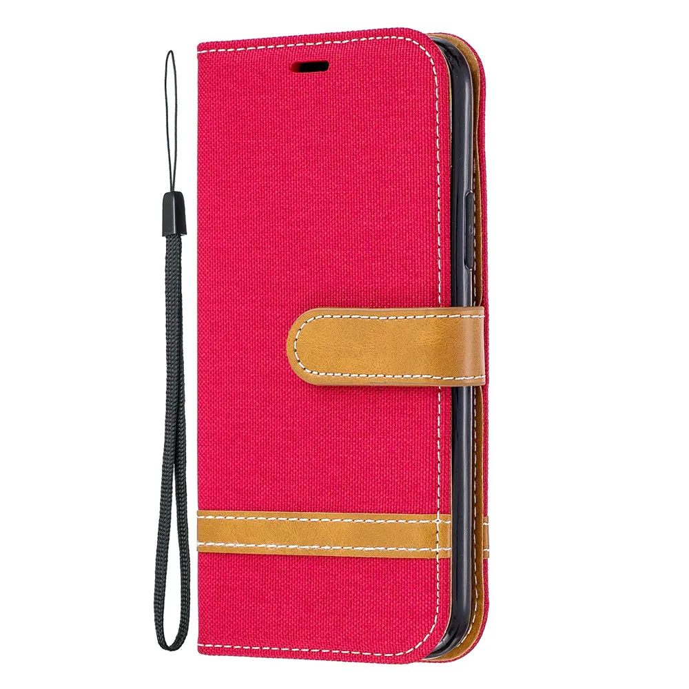 Чехол-книжка с откидной крышкой для Xia mi 9T A2 Lite Red mi 7 7A 6 Note 7 6 Pro K20 Pocophone F1 Роскошный льняной тканевый чехол - Цвет: Red