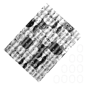 

1Pc Cartoon Cat Waterproof Cat Pattern Bathroom Black And White Shower Curtain Pongee Curtain Bath Curtain Bathing Accessories
