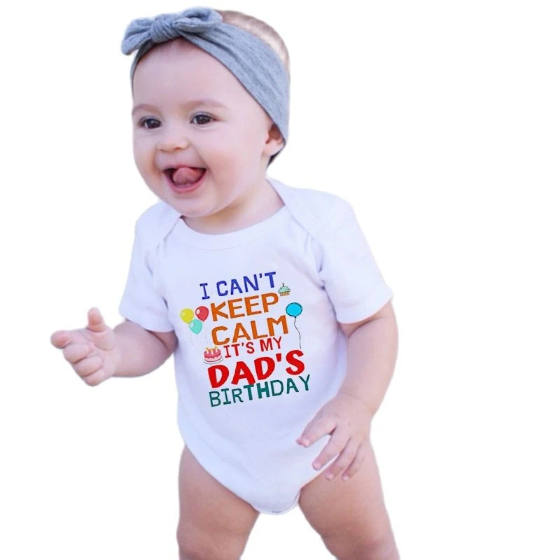 Toddler Baby Boys Bodysuit Short-Sleeve Onesie Keep Calm and Love On Print Outfit Summer Pajamas 