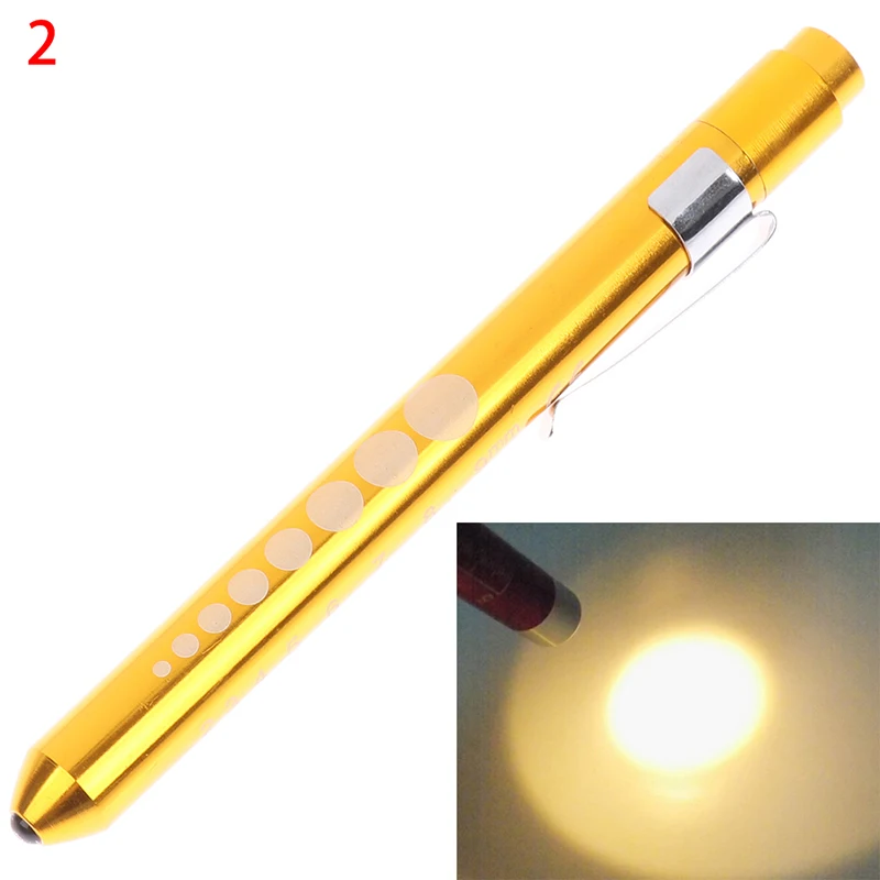 Lampe Stylo LED, Lampe Stylo avec Jauge de Pupille Lampe Stylo LED pour  Infirmières Médecins, éclairage Jaune Tête Concave en Alliage D'aluminium  avec