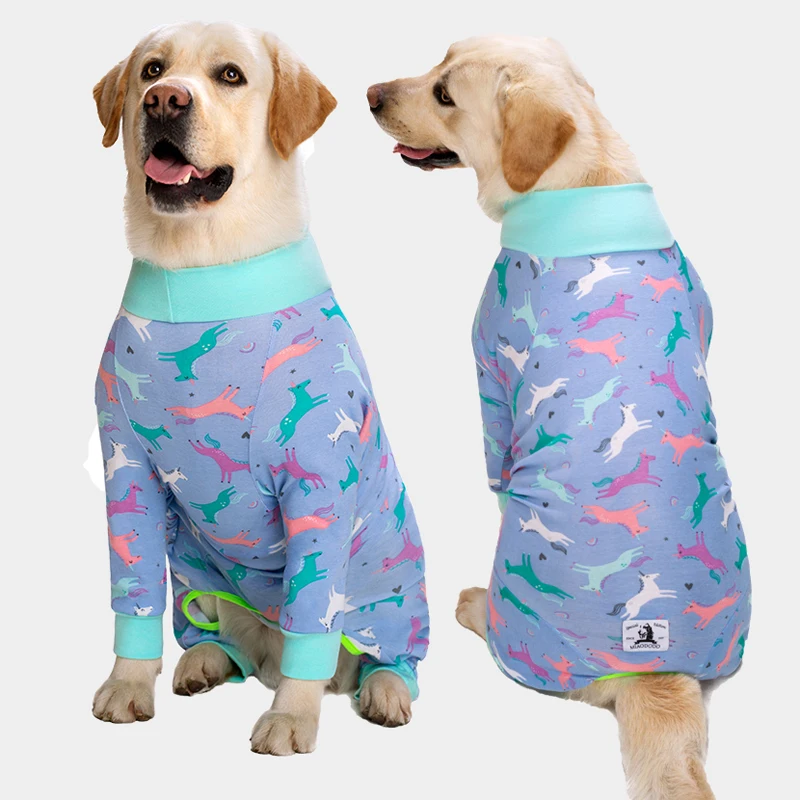 High Elasticity Pure Cotton Female Male Large Dog Onesie Pajamas Anti-hair  Removal Clothes For Dogs Labrador Jumpsuit Costume - Dog Jumpsuits &  Rompers - AliExpress