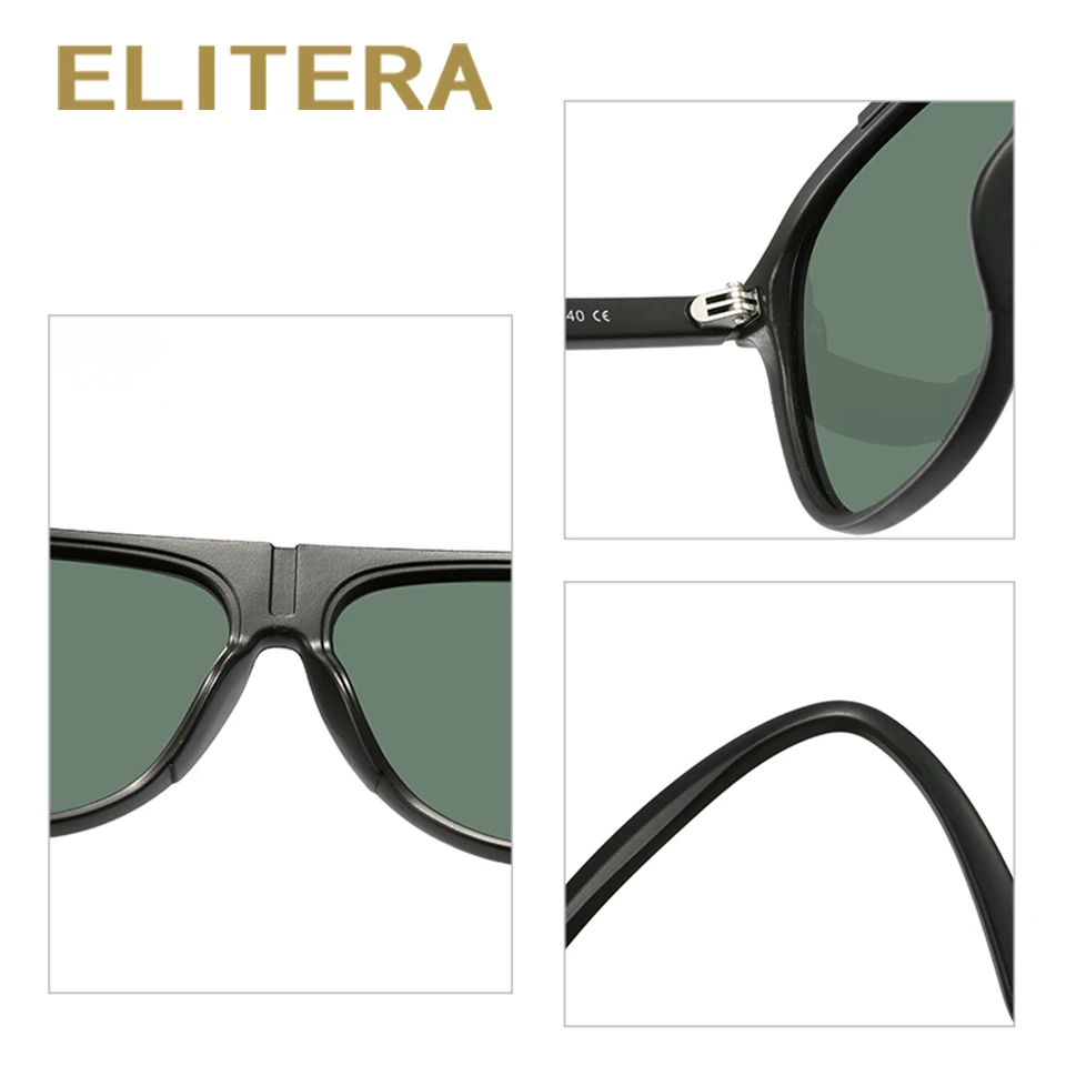 ELITERA мужские классические Поляризованные Круглые Солнцезащитные очки TR90 рамка для вождения UV400 защита