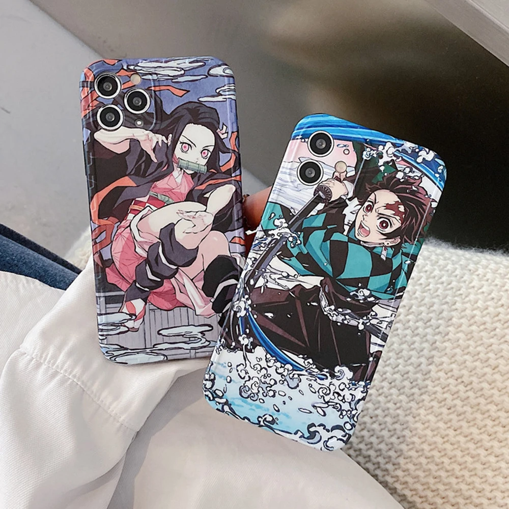 Rywer Anime Demon Slayer Kamado Tanjirou Nezuko Phone Case For Iphone 13 12 11 Pro X Xs Max Xr 7 8 Plus Se2 Soft Silicon Cover Phone Case Covers Aliexpress