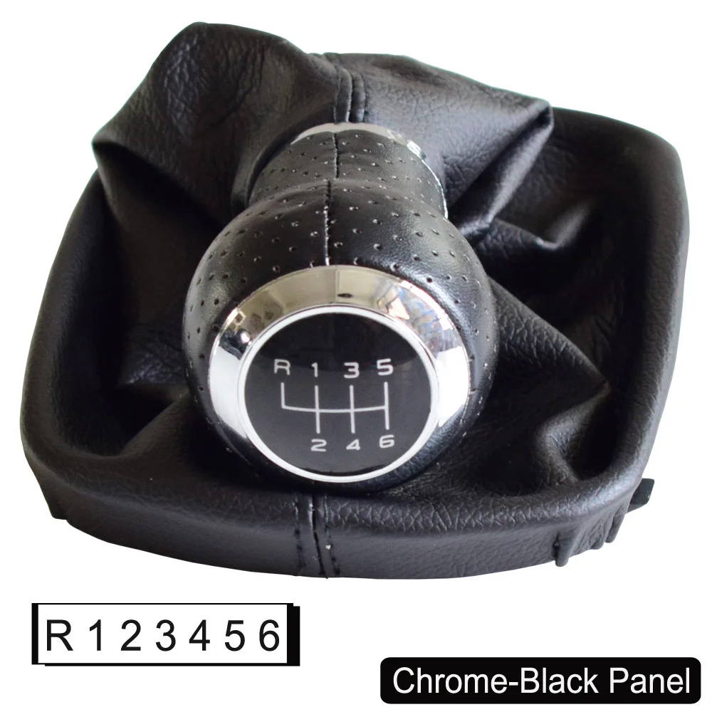 Chrome-Black-6 Автомобильные аксессуары для Audi A6 C5(1997-2001)/A4(1998-2000)/A8 D2(1996-2003) новая 5/6 Скорость MT рукоятка для рычага переключения передач гетры - Название цвета: Chrome-Black-6