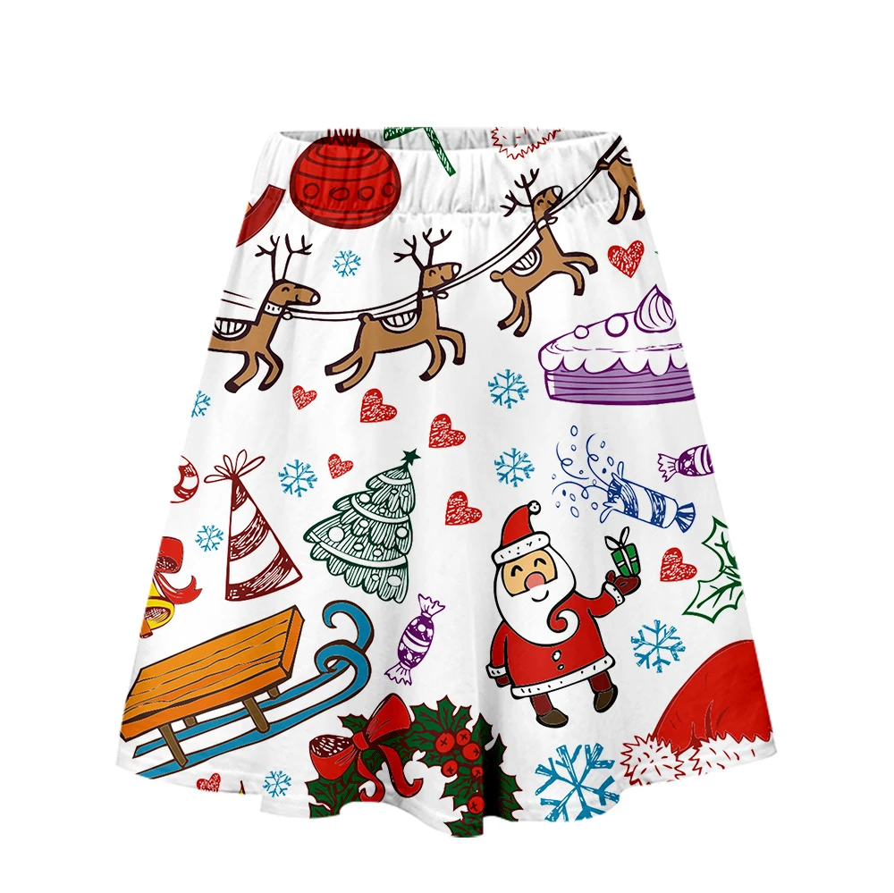 Рождественские женские юбки с 3D принтом, модные уличные короткие юбки, горячая Распродажа, повседневная одежда для лета
