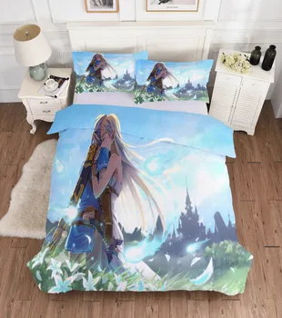 

BEST.WENSD Couples anime beddings and bed sets Sad pattern queen comforter sets Double size king size bedding set ropa de cama