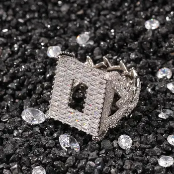 

Punk Hiphop Series Mens Ring Band Fashion Geometry Men Ring Iced-Out Zircon Gifts Gadget Ring For Gentleman