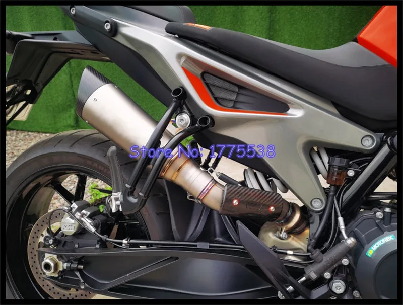 For KTM 790 890 Duke 2018-2023 Motorcycle Exhaust System with Titanium Alloy Muffler Silencer Link Pipe Carbon Cover Shield - Image 6