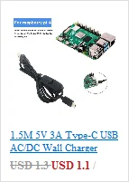 5V 3A type-C USB AC/DC адаптер настенного зарядного устройства Шнур питания для Raspberry Pi 4 Модель B адаптер питания с переключателем