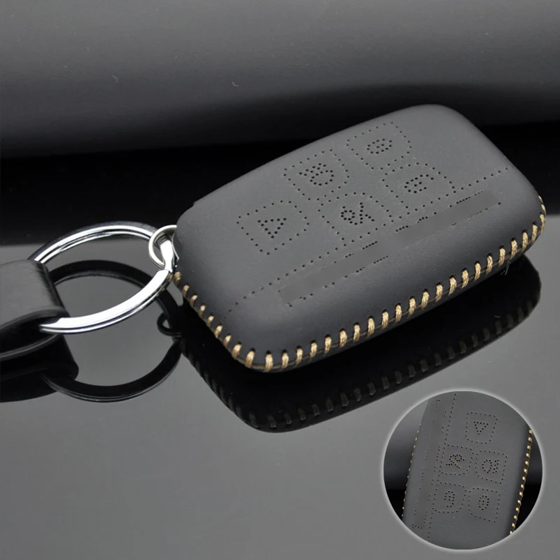Leather Car Key Fob Case Cover For Land Rover Discover Range Rover Evoque Jaguar 
