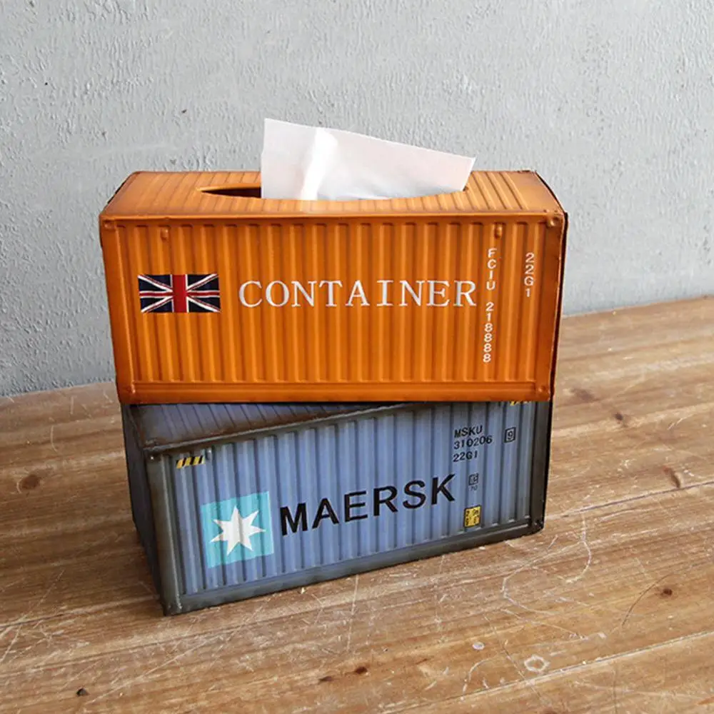 

Retro Creative Container Design Iron Tissue Box Home Car Napkin Paper Container Metal Paper Towel Storage Case Home Decor