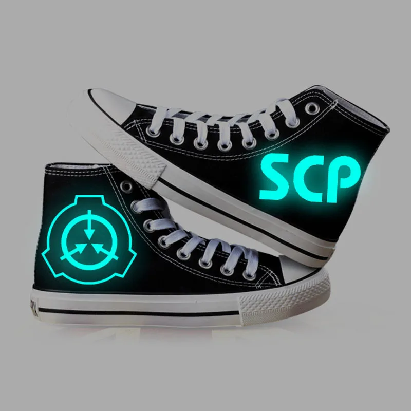 Светящаяся парусиновая обувь SCP унисекс повседневные кроссовки спортивная с