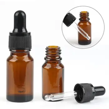 

10ml Amber Glass Bottle Portable Liquid Drop Pipette Reagent Empty Refillable Bottles Mini Pot Jar Travel Pot Eye Dropper TSLM1