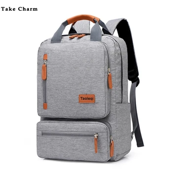 Mochila informal de negocios para hombre, de 15 pulgadas bolsa ligera para ordenador portátil, impermeable, de tela Oxford, antirrobo, de viaje, color gris, 2021